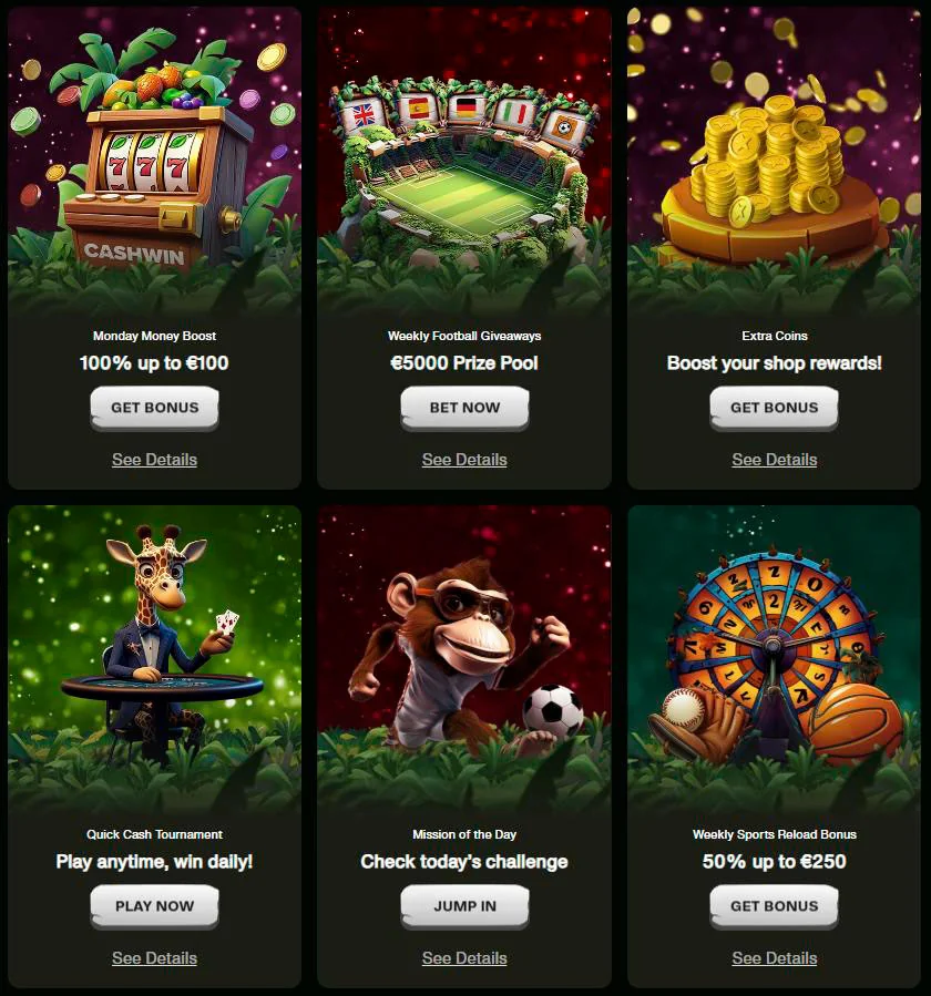 bônus semanais cashwin casino